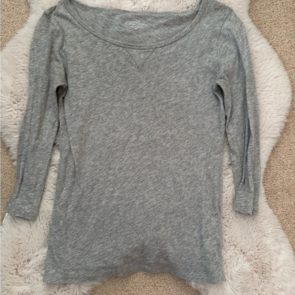 J. Crew Vintage Cotton Heather Gray Top (XXS) & Coral Top (S)